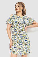 Платье с принтом молочно-синий 230R24-1 Ager S PZ, код: 8225069