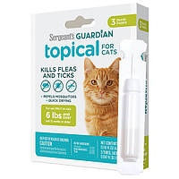 Sergeant s Guardian Cats ГАРДИАН капли от блох, клещей, комаров для котов от 2.7кг, 1.4мл