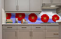 Наклейка виниловая кухонный фартук Zatarga Красные Герберы 600х3000 мм (Z181329 2) GR, код: 5562909