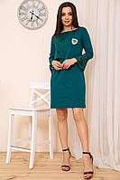 Платье свободного кроя с гипюровой отделкой Зеленый 167R8-3 Ager XS PZ, код: 8230141