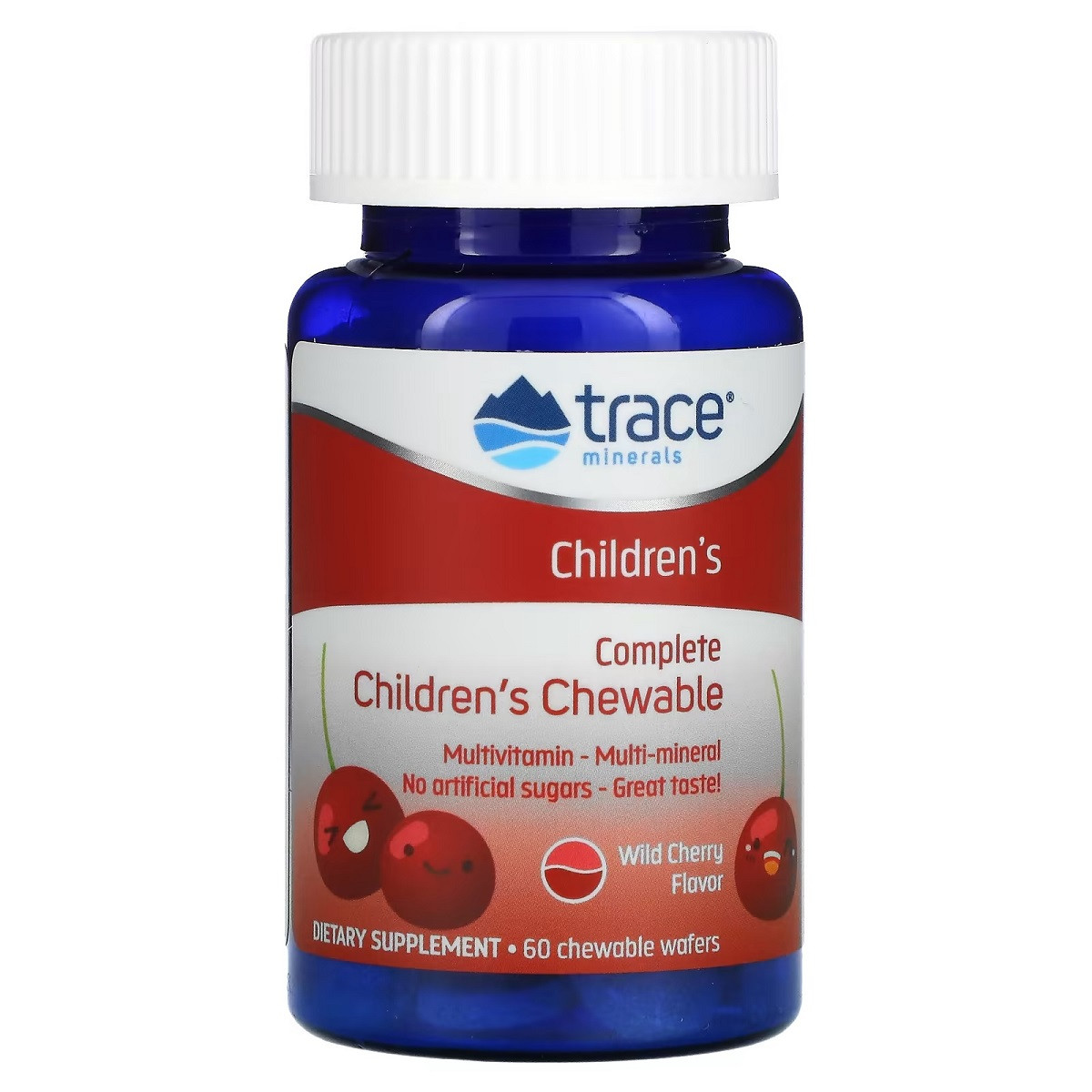 Вітамінно-мінеральний комплекс для дітей, смак вишні, Complete Multi Children's Chewable, Trace Minerals, 60