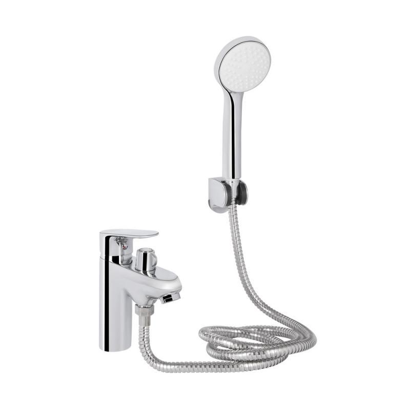 Змішувач на борт ванни з душовим гарнітуром Lidz Tani 011F Chrome Хром глянець, фото 1