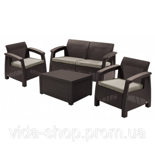 Комплект садових меблів 4-місний Bonro B-18032 чорно-коричневий — Vida-Shop