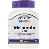 Мелатонин для сна 21st Century Melatonin 3 mg 200 Tabs CEN-22721 PZ, код: 7517388