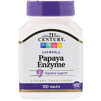 Антиоксидант 21st Century Papaya Enzyme 100 Tabs PZ, код: 7517399