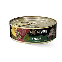 Влажный корм для взрослыx собак Savory с четырьмя видами мяса 100 г (30372) UP, код: 7688530