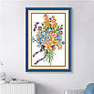 Набір для вишивання за нанесеною на канву схемою "Wildflower Bouquet". AIDA 14CT printed 18*28 см, фото 10