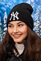 Модна молодіжна шапка-ковпак (6089) Braxton чорний + білий 56-59 PZ, код: 6767463