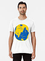 Футболка Кавун з принтом Інь і Ян синій і жовтий 3 L UP, код: 8129570