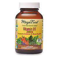 Витамин D3 2000 IU, Vitamin D3, MegaFood, 30 таблеток TV, код: 2337667