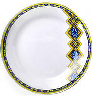 Набор 6 мелких тарелок Вышиванка желто-голубой ромб диаметр 23см ST TV, код: 8389721