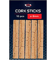Коркові палички для риболовлі W4C CORK STICKS Ø 8 мм, 10 шт.