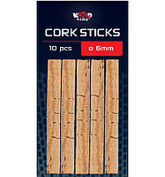 Коркові палички для риболовлі W4C CORK STICKS Ø 6 мм, 10 шт.