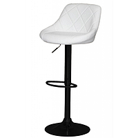 Барный стул со спинкой Bonro B-074 белый с черным основанием - Vida-Shop