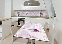 Наклейка 3Д виниловая на стол Zatarga «Сиреневая наливка» 600х1200 мм для домов, квартир, сто UP, код: 6509048