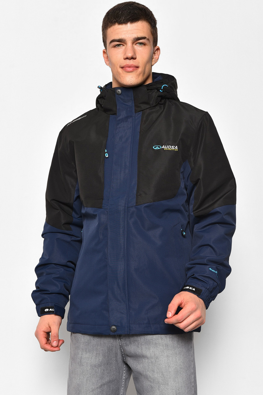 Куртка чоловiча демicезонна чорно-синього  кольору 176851P