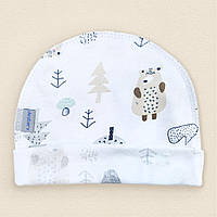 Шапка с наружным швом Dexters для новорожденных forest bear белый 48 (171639568781) PZ, код: 8335630