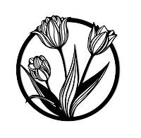 Декоративне Панно на стіну Квіти-Тюльпани pn181 68х68 см QT, код: 6992890