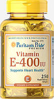 Витамин Е Puritans Pride 400 МЕ 250 гелевых капсул (32675) PI, код: 1536122