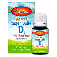 Витамин D Carlson Labs Baby's Super Daily D3 400 IU 10,3 ml TV, код: 7913884