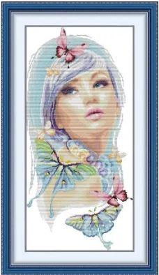 Набір для вишивання за нанесеною на канву схемою "Dream Butterflies". AIDA 14CT printed 31*57 см