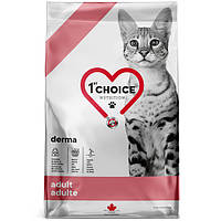 Сухой диетический корм для котов 1st Choice Adult Derma дерма 1.8 кг (65672100168) PZ, код: 7696196