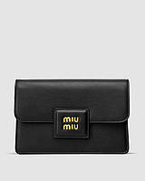 MiuMiu Shoulder Leather Bag Black