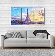 Модульна картина Poster-land Ейфелева вежа Аrt-196_3А PZ, код: 6502984
