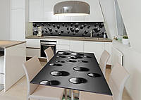 Наклейка 3Д виниловая на стол Zatarga «Чёрные капли» 650х1200 мм для домов, квартир, столов, UP, код: 6510373