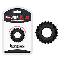 Чорне ерекційне кільце для пінису Lovetoy Power Plus EV, код: 7826648