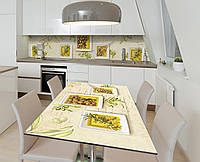 Наклейка 3Д виниловая на стол Zatarga «Розмарин и олива» 650х1200 мм для домов, квартир, стол QT, код: 6443622