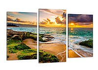 Модульная картина Poster-land Море с пляжем 53x100см Art-527_3 PZ, код: 7359347