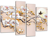 Модульная картина Poster-land Цветы Сакура под Луной (75x118 см) Art-608_4 PZ, код: 7465941