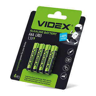 Батарейка лужна Videx LR03/AAA Blister Card 21165