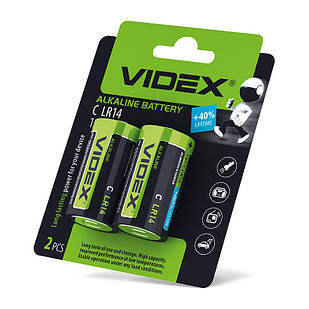 Батарейка лужна Videx LR14/C BLISTER CARD 23332