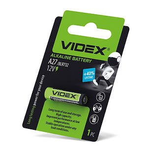 Батарейка лужна Videx А27 1шт BLISTER CARD 24237