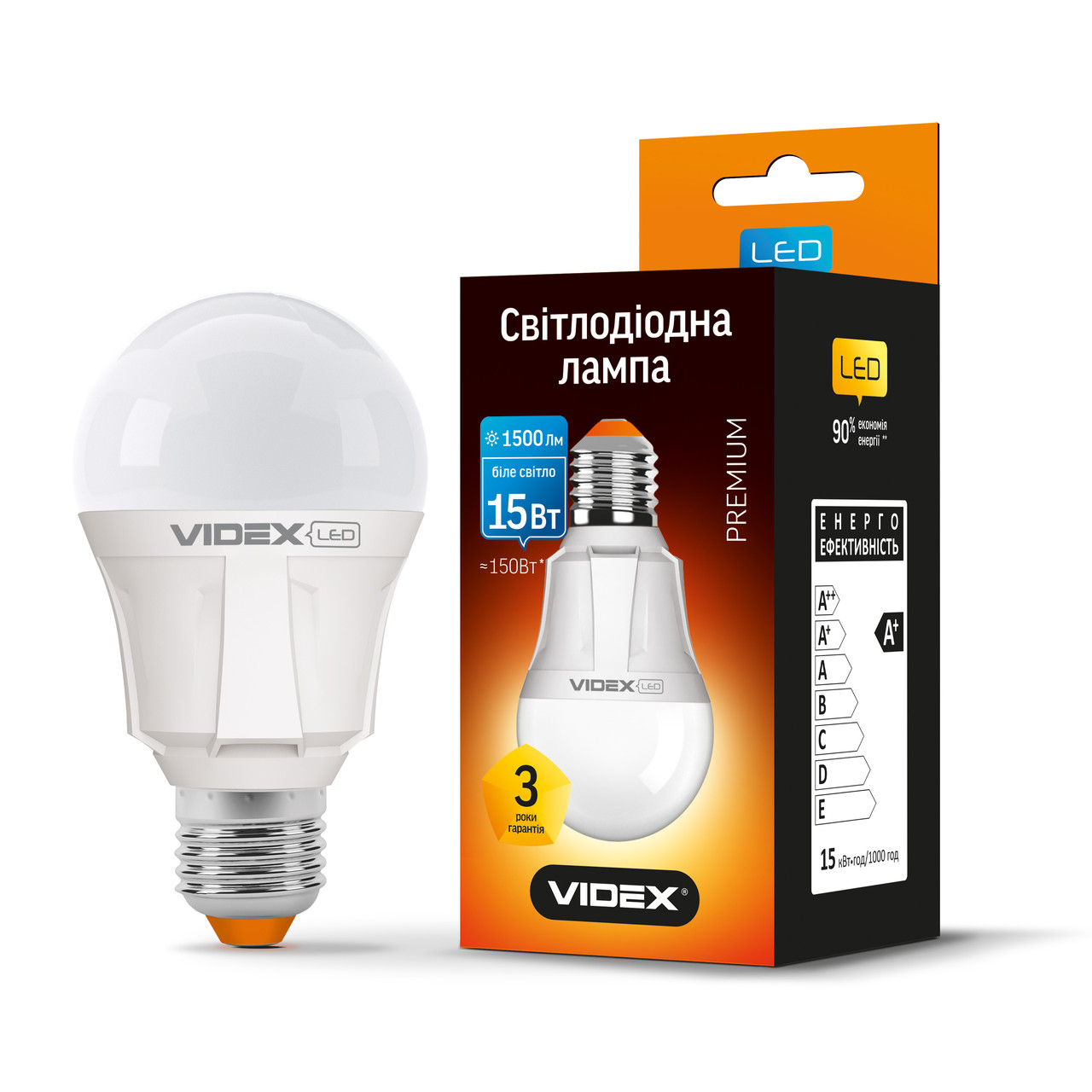 LED лампа Videx A60 15W E27 4100K VL-A60-15274 23535