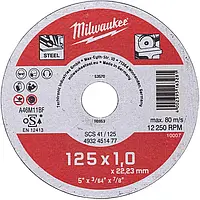 Диск відрізний по металу MILWAUKEE, SCS 41/125x1, діаметр125мм