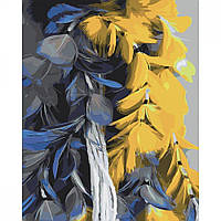 Картина по номерам с лаком и уровнем Strateg Желто-голубые перья (SY6545) PK, код: 7676384