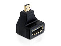 Перехідник моніторний Lucom HDMI-micro F M (адаптер) 90°вверх Gold чорний (62.09.8046) SN, код: 7455001