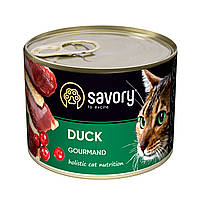 Корм Savory Cat Adult Duck влажный с уткой для взрослых привередливых котов 200 гр EV, код: 8452029