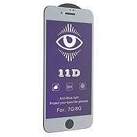 Защитное стекло 11D Mirror Anti Blue для Apple iPhone 8 iPhone 7 White (7120) QT, код: 1563700