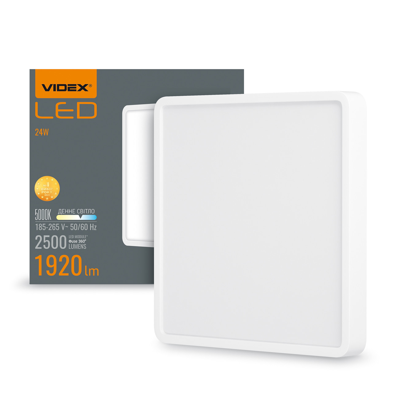 LED Світильник накладний квадрат Videx 24W 5000K White VL-DLSS-245 24883
