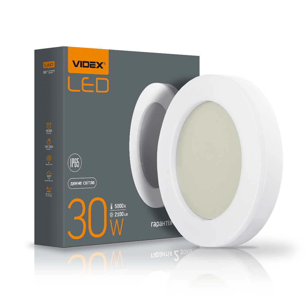 LED світильник Art IP65 круглий Videx 30W 5000K VL-BHFR-305 25803