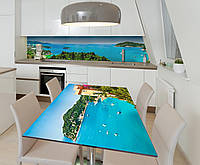 Наклейка 3Д виниловая на стол Zatarga «Райские воды» 650х1200 мм для домов, квартир, столов, QT, код: 6508588