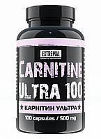Карнитин для похудения 100 капсул 500 мг L-carnitine ultra Extremal Жиросжигатель для женщин GG, код: 7561411