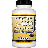 Витамин Е Healthy Origins 1000IU 60 желатиновых капсул (HO15149) PK, код: 1724784