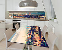 Наклейка 3Д виниловая на стол Zatarga «Итальянский вечер» 650х1200 мм для домов, квартир, сто UP, код: 6442351