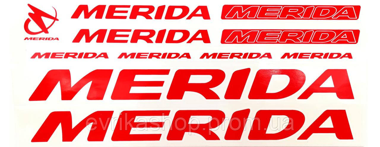 Наклейка Merida на раму велосипеда Красный (NAK053) EV, код: 8234242 - фото 1 - id-p2165719935