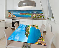 Наклейка 3Д вінілова на стіл Zatarga «Лазурні береги» 650х1200 мм для будинків, квартир, столо OM, код: 6442494